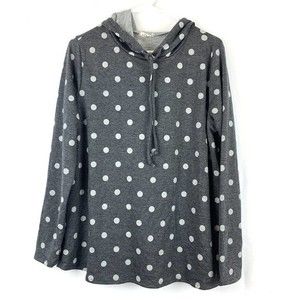 freckled poppy luna poka dot long sleeve hoodie large